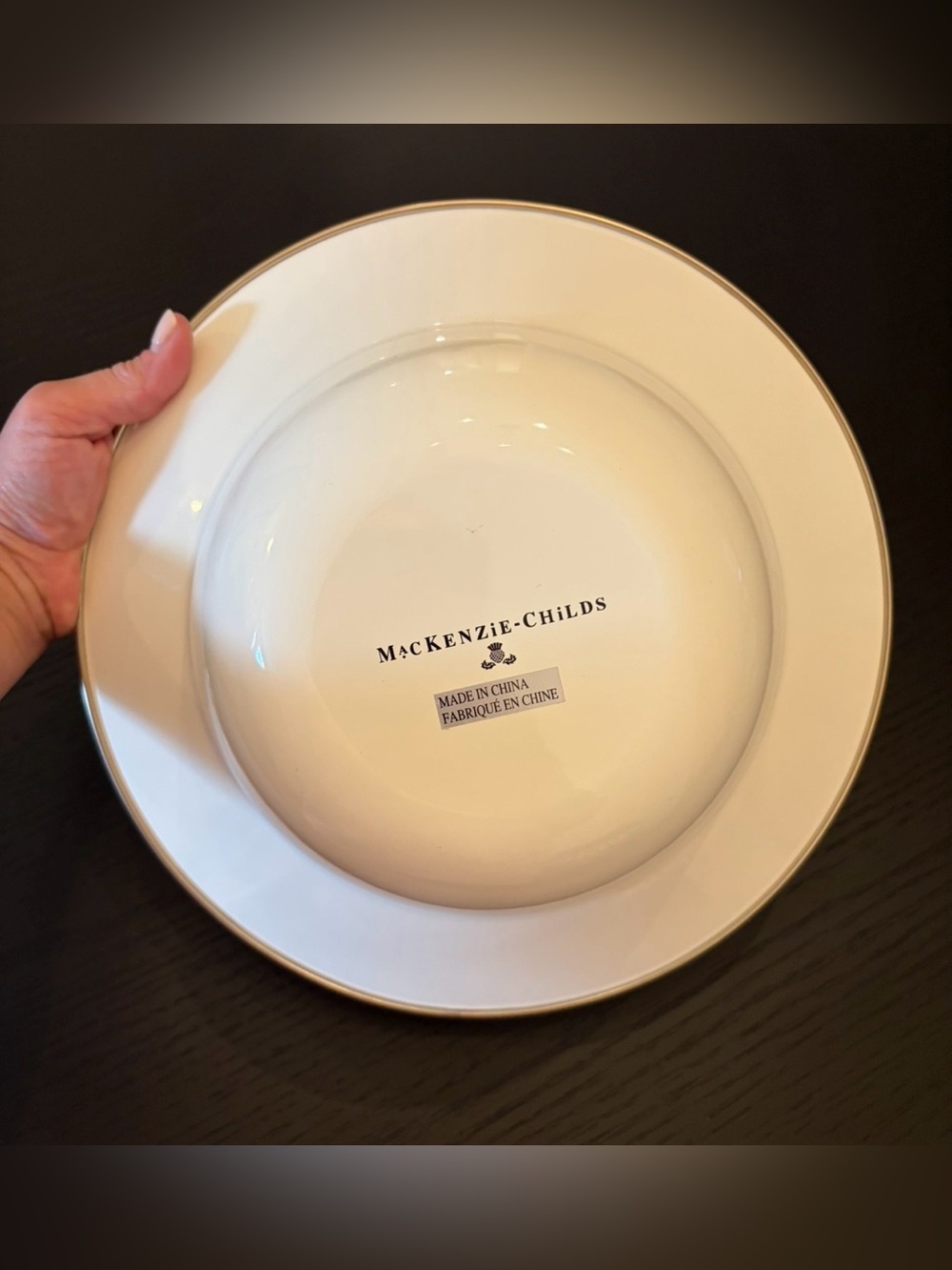 MacKenzie-Childs Black and White Courtly Check Serving Bowl - Picture 8 of 8